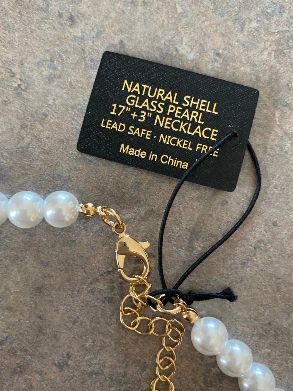 House of Harlow Natural shell glass pearl necklace 17